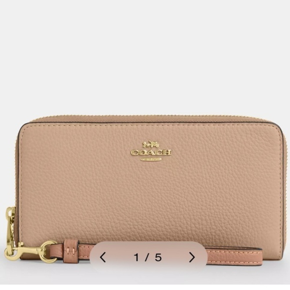 NEW Coach pastel pink leather zip around Wallet wristlet PERFECT!!